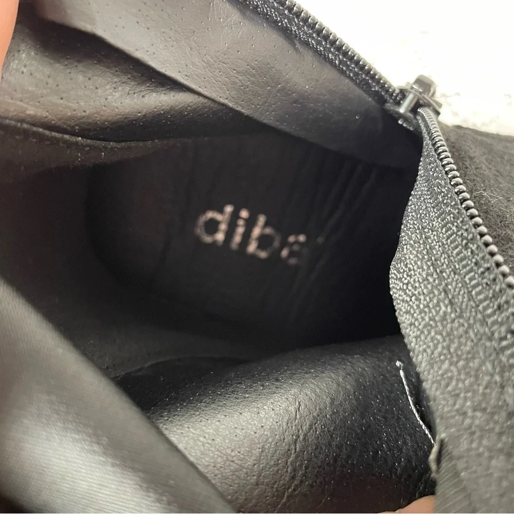 New Diba Faux Suede Platform Black High Boots Size 6.5